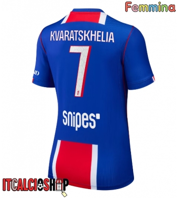 Paris Saint-Germain Khvicha Kvaratskhelia #7 Prima Maglia Femmina 2026-27 Manica Corta